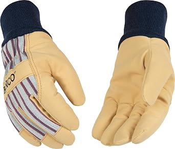 Kinco 1927KWY Youths Lined Ultra Suede Cold Weather Glove with Knit Wrist, Work, 7 - 12 Ages Pack of 12 Pairs