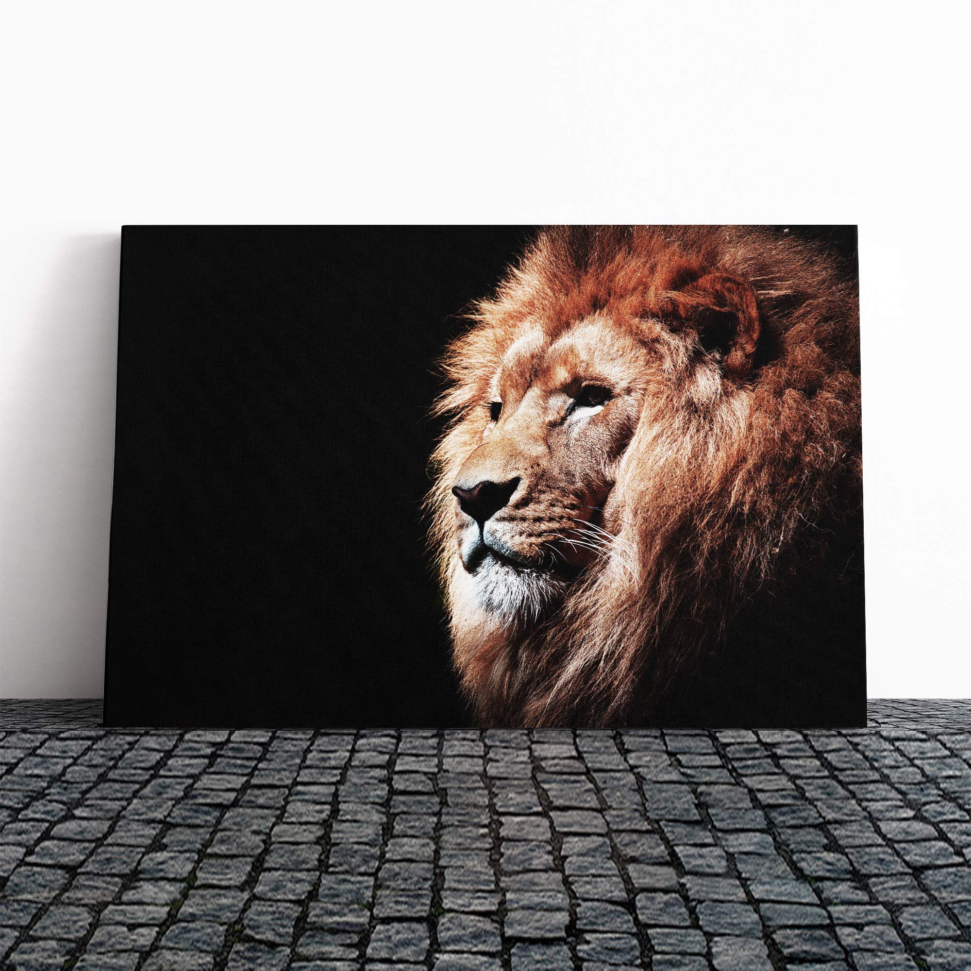 Proud Lion Canvas Print | Gallery Wrapped 30mm Frame Wall Art | 30x20 inches | Ready to Hang | Modern Animals Picture | Living Room Bedroom Lounge Office