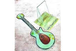 Green Glass Guitar with Hand-Painted Avocado, A Collector's Item