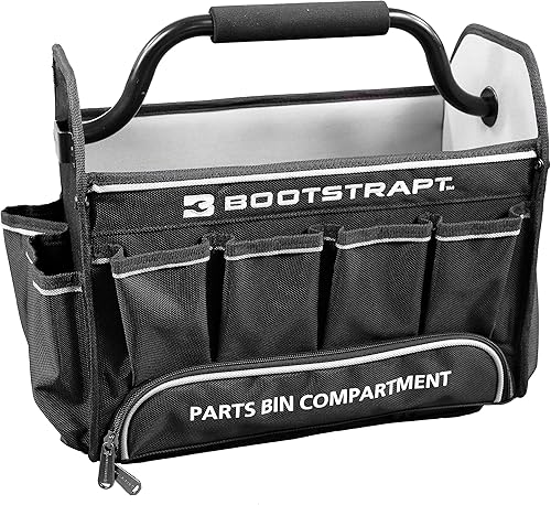 Bolsa de mano para contratistas de 15 pulgadas con compartimento integrado para contenedores de piezas