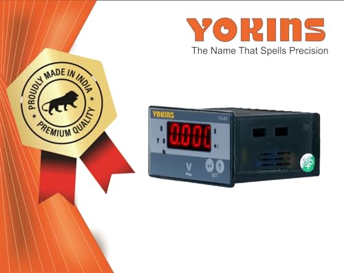 Image of Yokins True RMS Digital Voltmeter Y4-AV1, AC 15-600V AC (PT Selectable with Frequency Display) used for measurement of AC Voltage, comes with One year Warranty (Size 96x48)