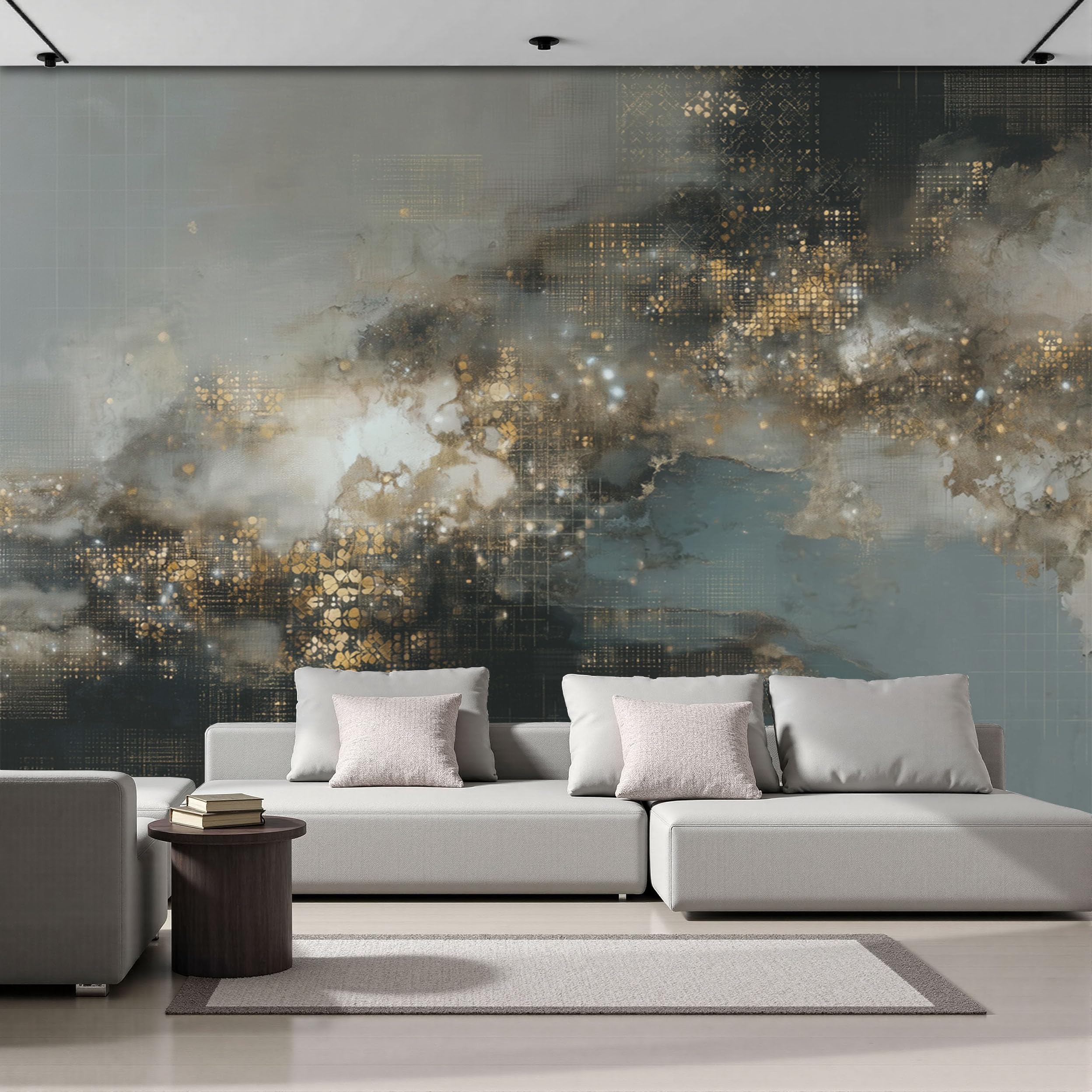 Papier peint intissé graffiti 300x210 cm panorama anthracite salon