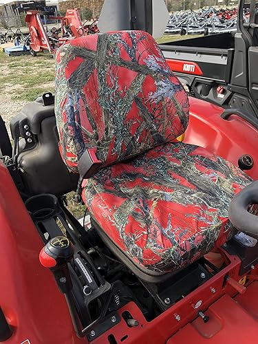 Durafit Seat Covers, Compatible con tractor de estación abierta KIOTI CK, DK y NS, asiento de suspensión Gramática. Asiento de vinilo de dos piezas,