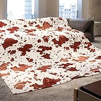 Vista 173 de Fleece Blanket King Size - Oversized Soft Plush Cow Print Throw, Full Size Blankets for Bed & Couch - Lightweight Cute Country Home Decor