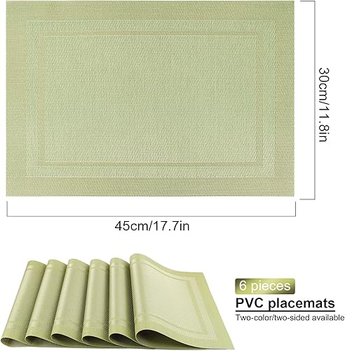 Miniatura 3 de DSJIFGEW Manteles individuales, manteles individuales para cocina, comedor, resistentes al calor, antideslizantes, lavables, de PVC, fáciles de