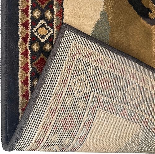 Miniatura 5 de Good Of The Woods Sasquatch Hearth - Alfombra redonda de 24 x 48 pulgadas, alfombra de chimenea, alfombra de cabina