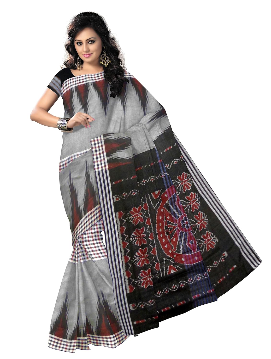 Diwali Sale Odisha Saree Retailer Ladies’s Sambalpuri Artwork Silk Saree(Gray) Diwali Sale Odisha Saree Retailer Ladies’s Sambalpuri Artwork Silk Saree(Gray)