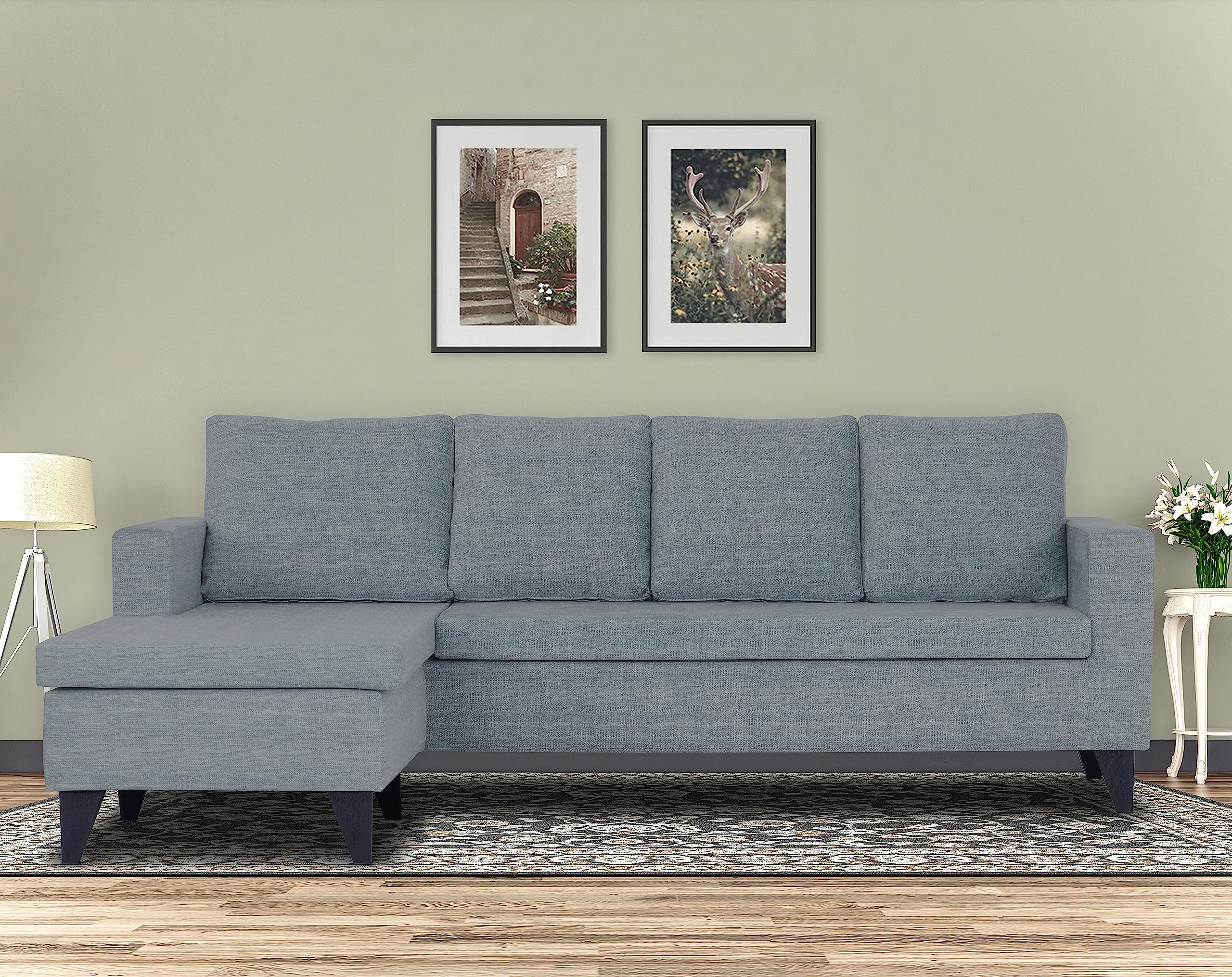 Sofa Architect Wood Alexia Decent L Shape 5 Seater Sofa Set (Lhs, Grey) (B0CBMWMD6V) Amazon Price History, Amazon Price Tracker