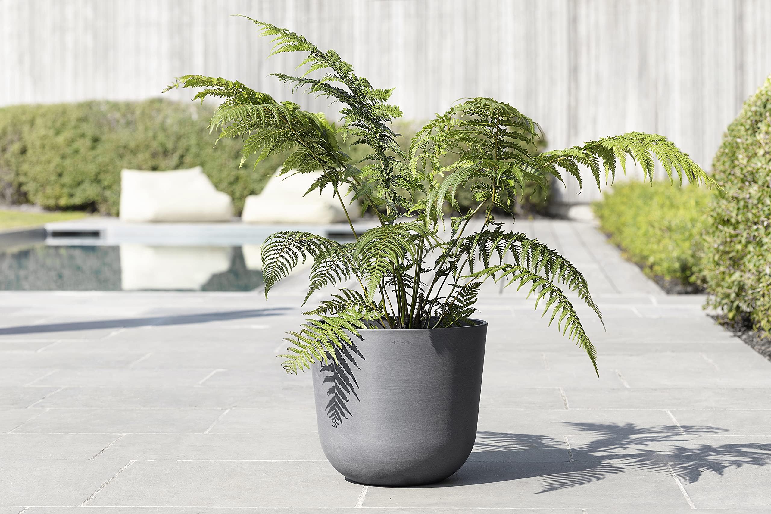 ECOPOTS Ashortwalk Vaso per piante in plastica riciclata, diametro 55 cm x altezza 47,9 cm, colore: grigio