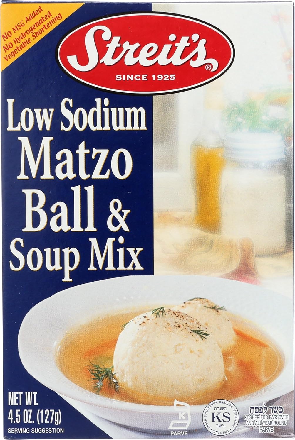 Streit's Matzo Ball Soup, Reduced Salt, 4.5-Ounce Units (Pack of 12)