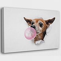 Vista 25 de SpiritualHands Animales Soplando Bubble Gum Wandkunst für Bauernhaus Badezimmer Dekor, Bubble Gum Tier Wandkunst