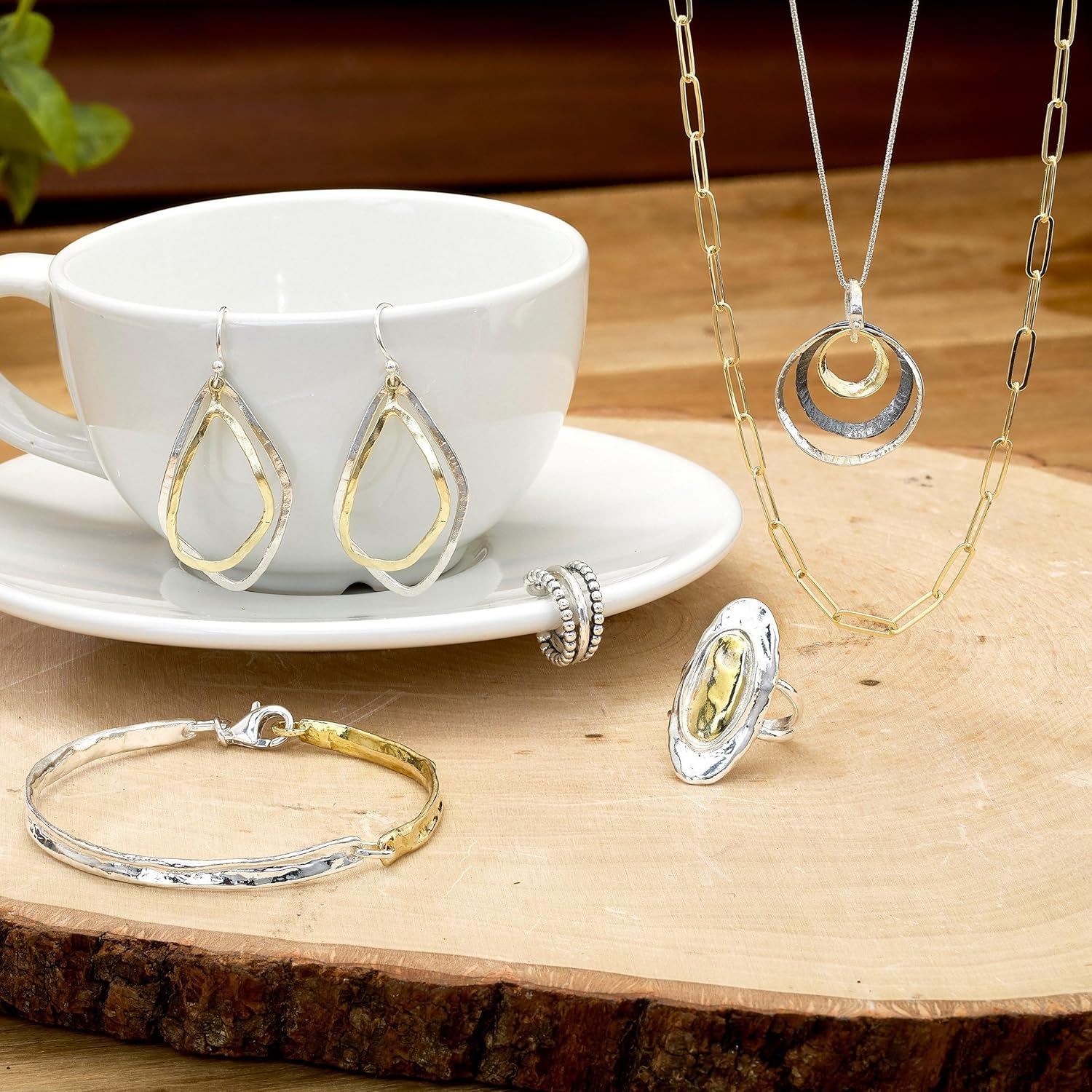 Silpada 'Arctic Petal' Sterling Silver with 14K Yellow Gold-Plating Drop Earrings
