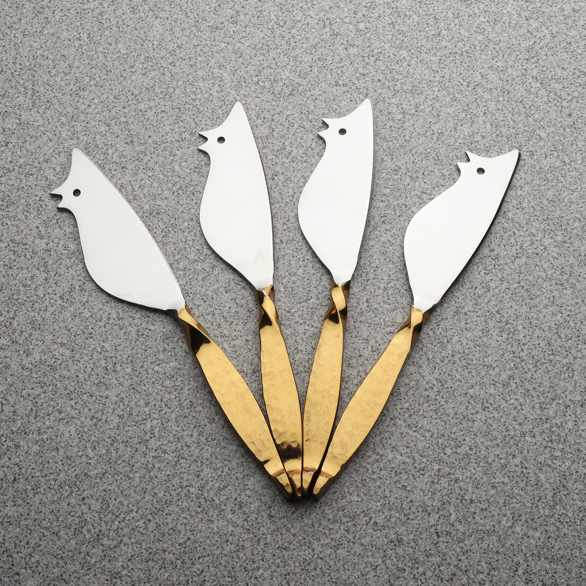 INOX artisans Twisted Urban Ratoncito Cheese Spreader/Knife 4 Pc. Set