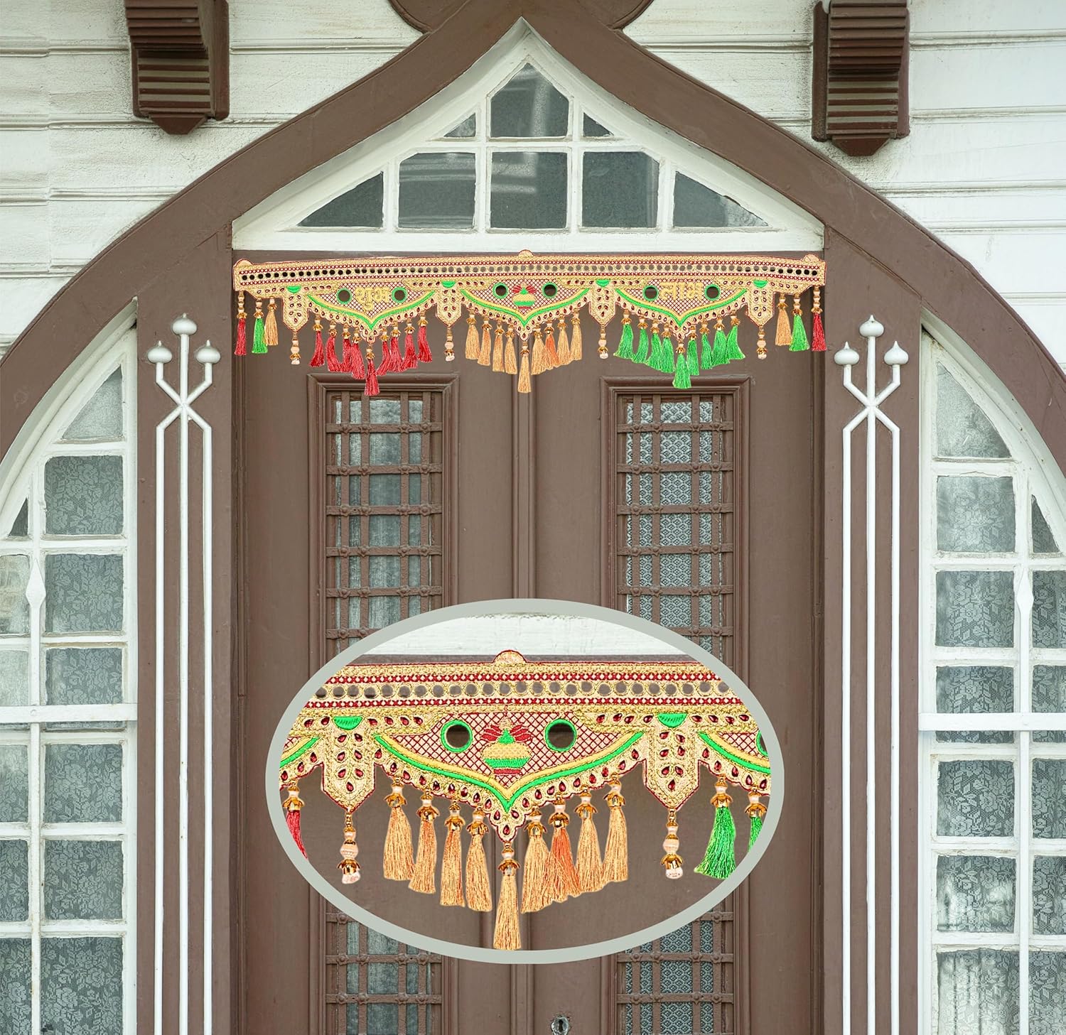 Artificial Toran Flower Design Garland Door New year Decorations Gifts Decorative Hanging Bandanwar Parties Indian Wedding Pooja Festival Theme Décor Traditional Home Entrance Temple (Size:-46")