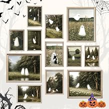 97 Decor Cute Ghost Wall Decor, 12 Pcs Vintage Halloween Prints | Spooky ghost posters, halloween gallery wall, indoor fall decor for home and bedroom, 8x10, 5x7 and 4x6