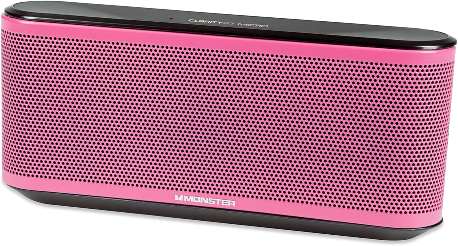 Monster ClarityHD Micro Bluetooth Speaker Interchangeable Grills (Pink)