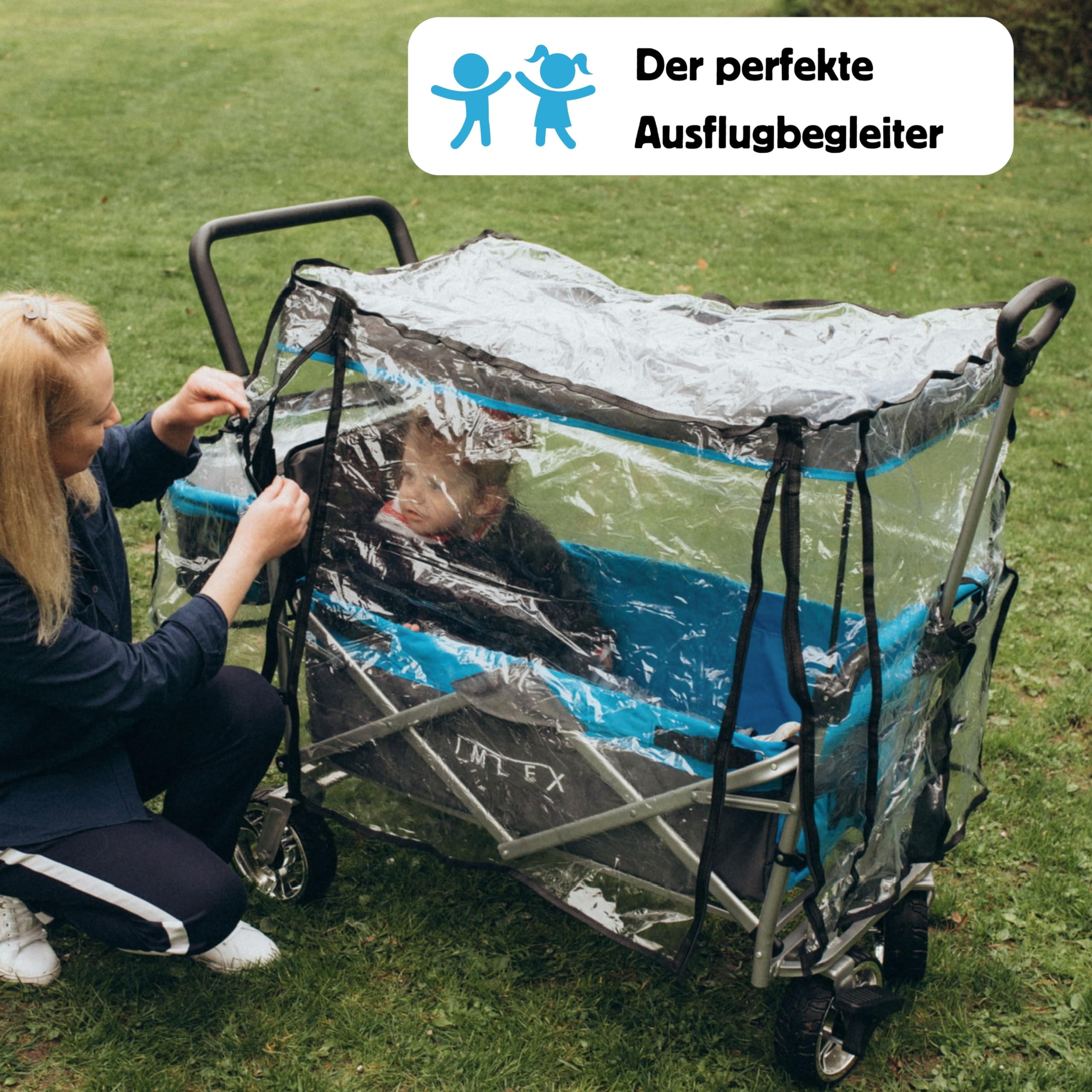 IMLEX Akcesoria przeciwdeszczowe do wózka IM-4268, pokrowiec przeciwdeszczowy do składanego wózka z uchwytem przesuwnym