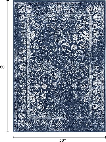 Miniatura 430 de Safavieh colección Adirondack - Alfombra de área, 6 x 9 pies, gris y azul, diseño oriental desgastado, no desprende pelusa, fácil cuidado, ideal