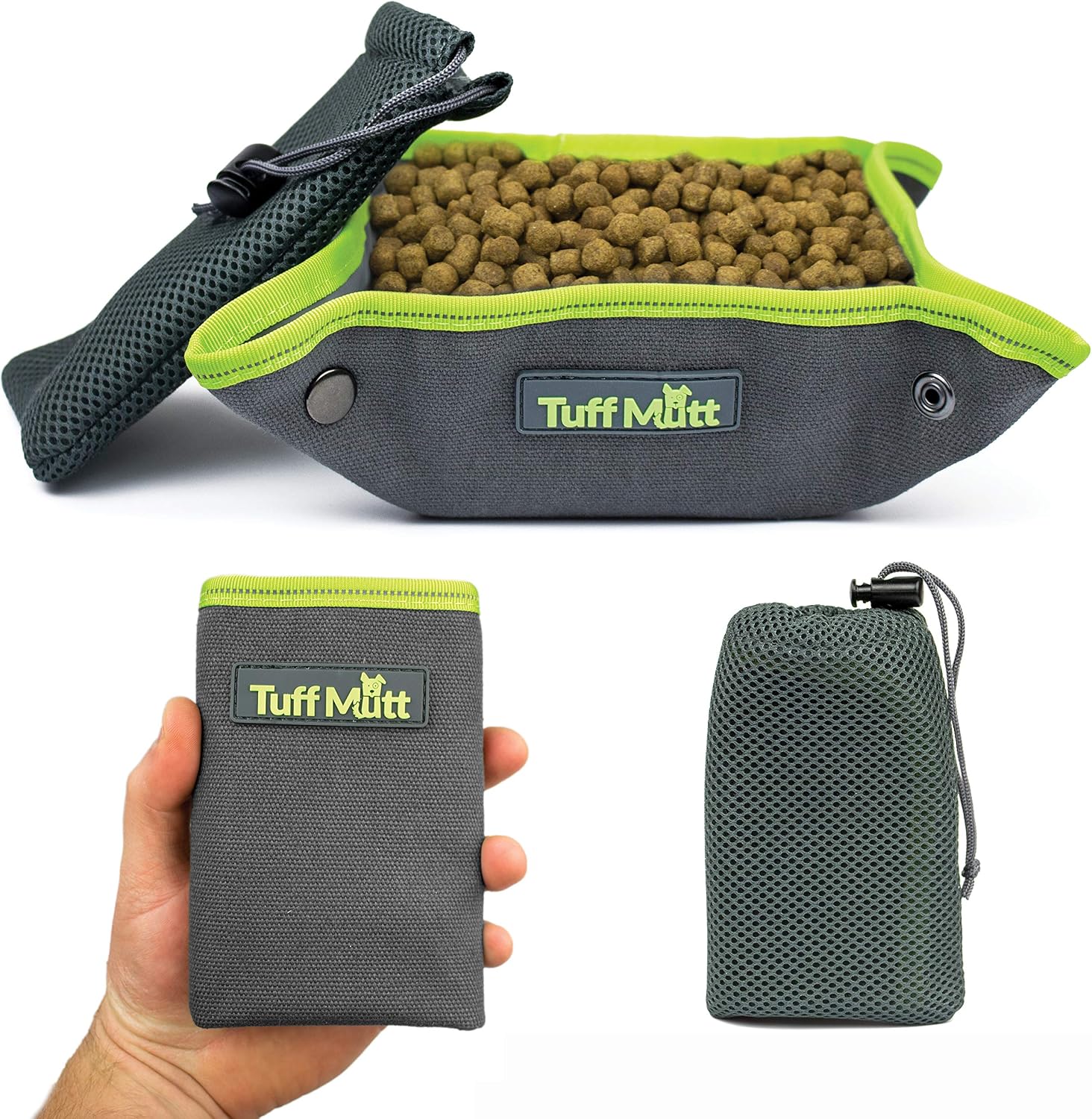 Collapsible Canvas Dog Bowl, Portable for Easy Travel, Foldable and Pocket Size for Running, Walking, Hiking, and Camping, Waterproof…