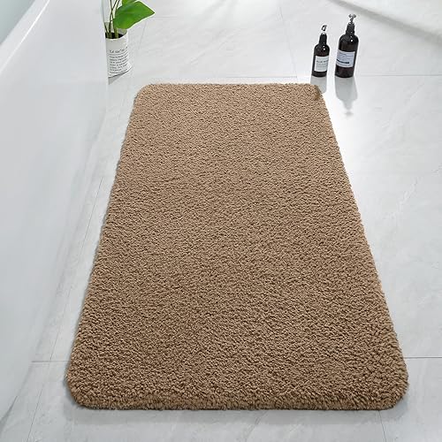Miniatura 38 de AROGAN Tapete largo de lujo para baño, 20x30 pulgadas, microfibra gruesa, suave y absorbente, antideslizante, con respaldo de goma, tapetes
