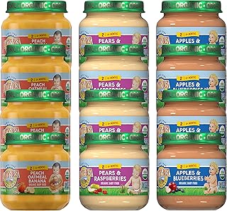 Earth's Best Organic Stage 2 Baby Food, Fruit Combo Jars Variety Pack, 4 oz (Pack of 12)