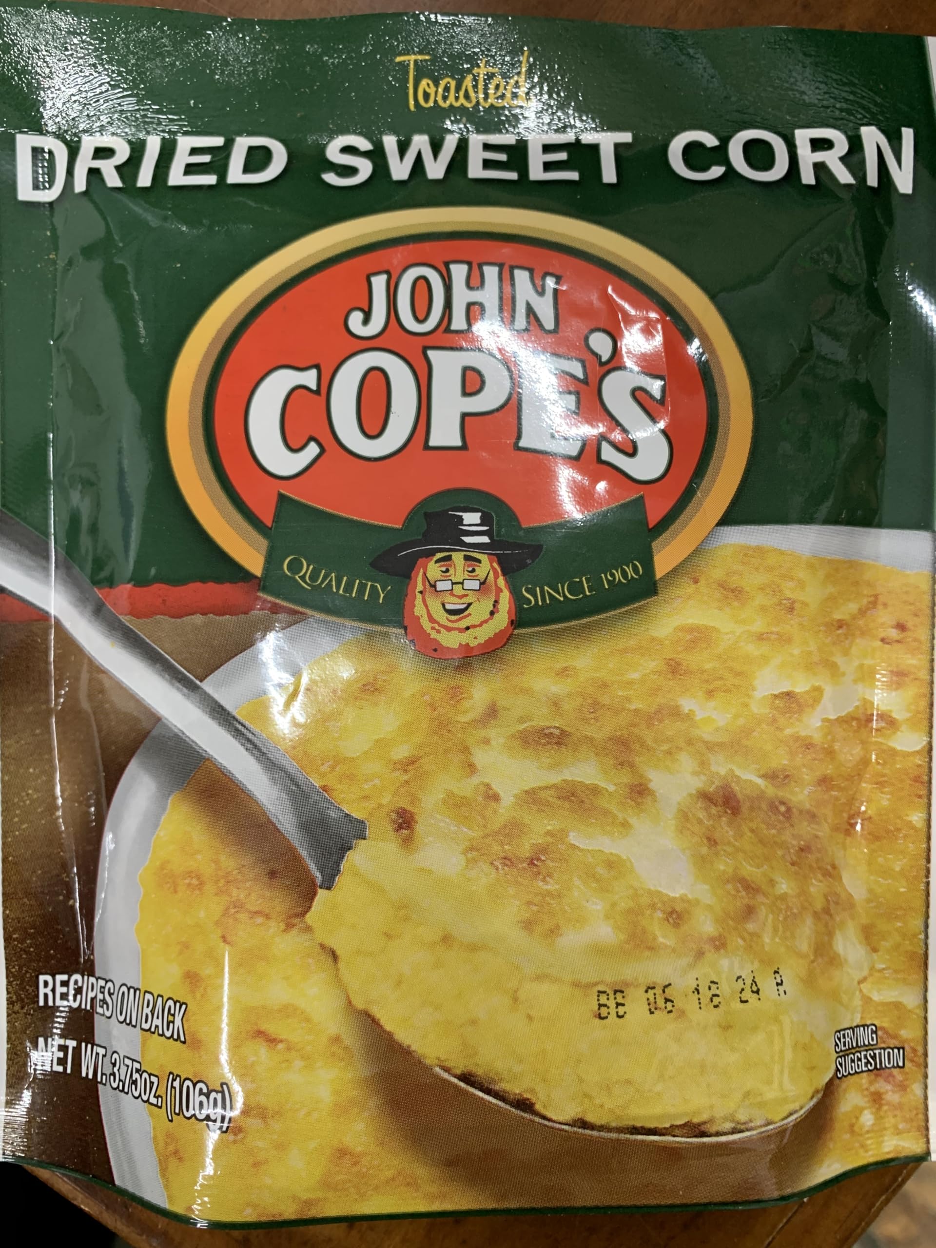 John Cope's Toasted, Dried Sweet Corn With Recipes For Gourmet Baked Corn Dishes, 3.75 Oz. (Pack of 4)