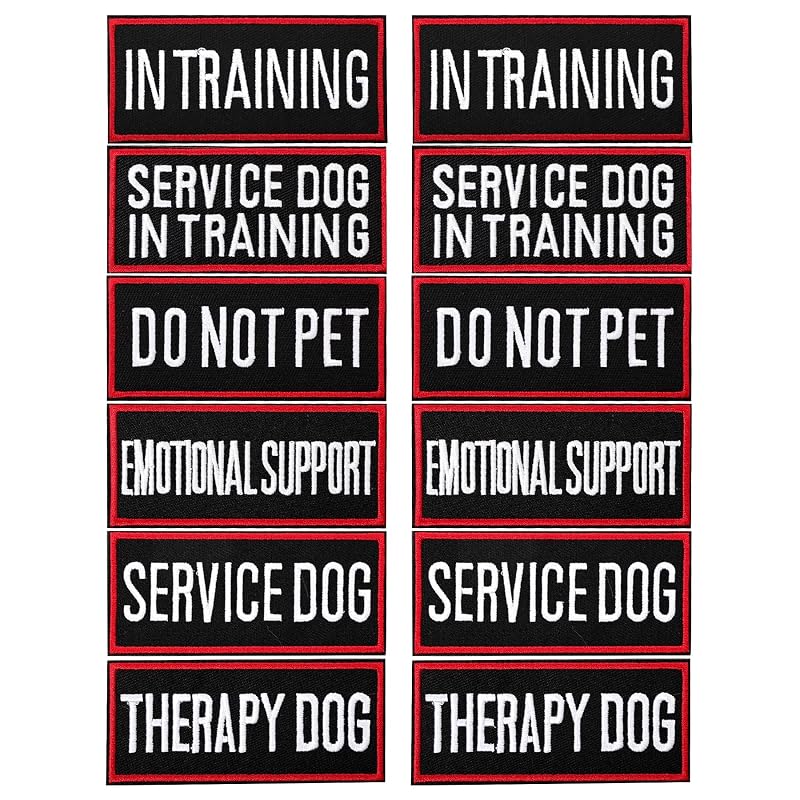 Patches para Peitoral de Cães em Poliéster Tático Preto/Vermelho Pistha, 12 Unidades