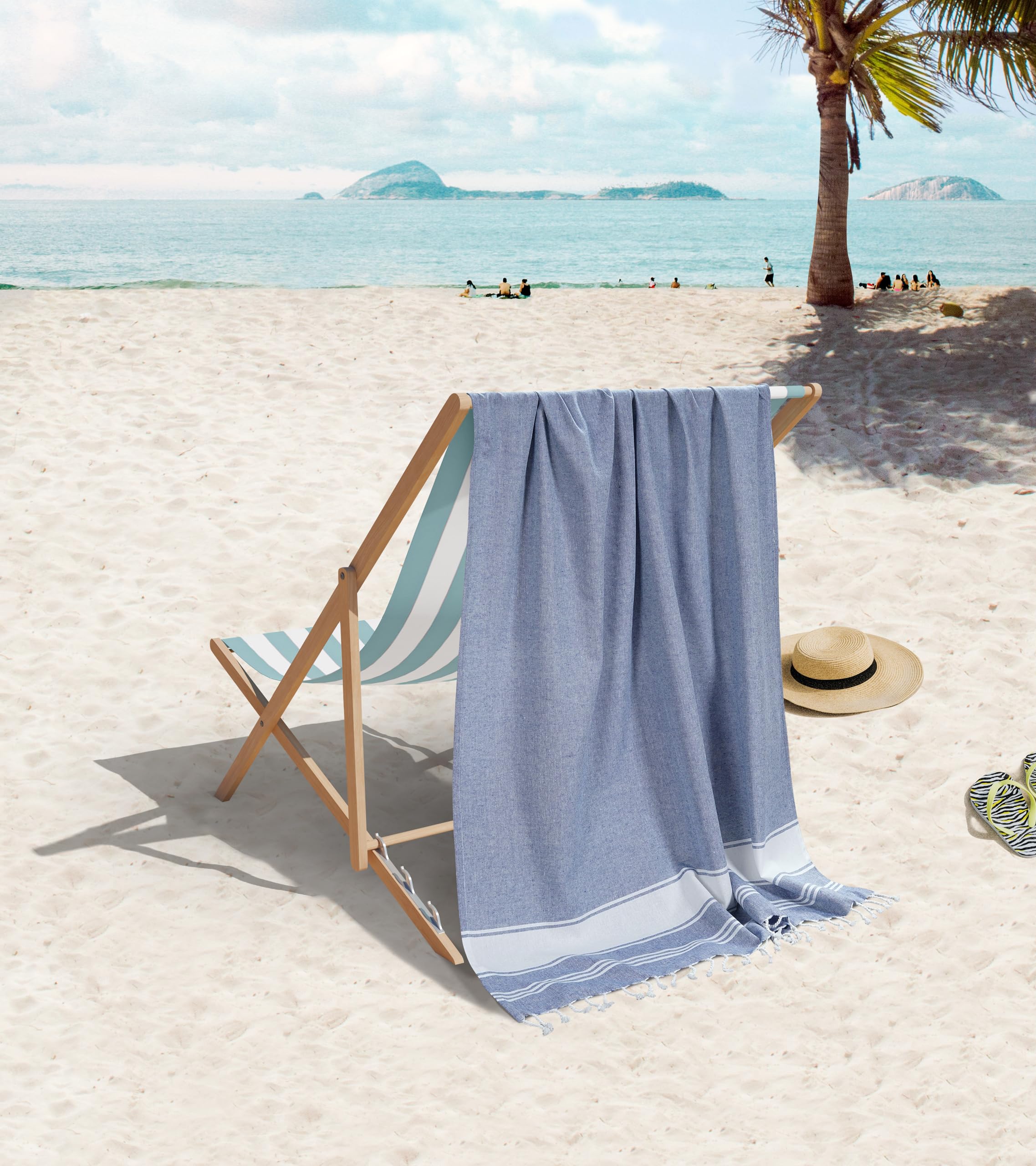 LANE LINEN Pool Towels, Turkish Beach Towels Oversized Set of 6, Pre-Washed, No Shrink, Quick Dry Travel Towel - Image 4
