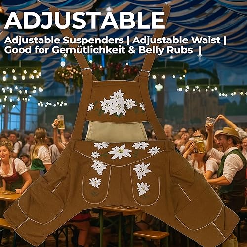 Miniatura 3 de EINSZWEIDOG Oktoberfest - Lederhosen para perros alemanes, varios tamaños (7XL)