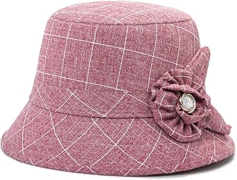 Glamorstar Cloche Hats for Women Vintage Bowler Hat Floral Fedora Bucket Hats