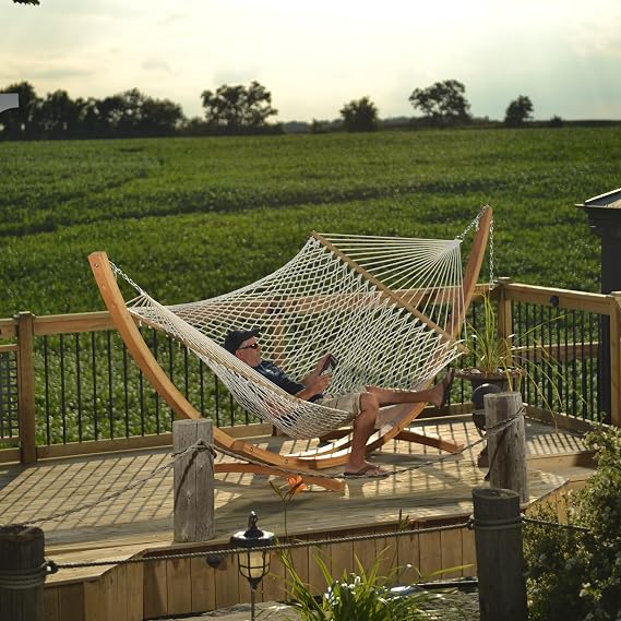 Vivere 15' Sealed and Coated Solid Pine Wood Arc Hammock Stand - 450 lb Weight Capacity