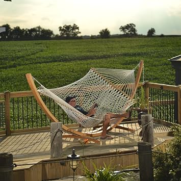 Vivere 15' Sealed and Coated Solid Pine Wood Arc Hammock Stand - 450 lb Weight Capacity
