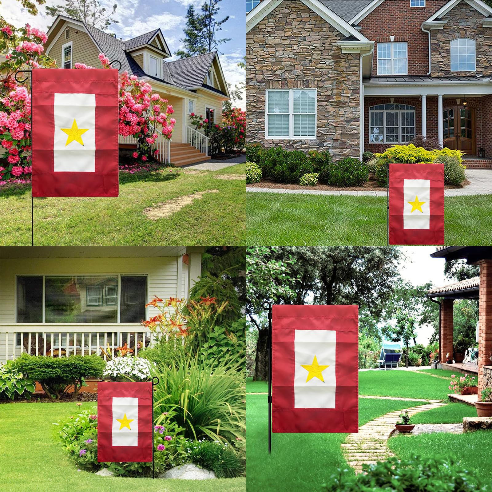 FLAGPARK Militärdienst Gartenflagge – Bestickt, Nylon, Lichtbeständig, Goldener Stern