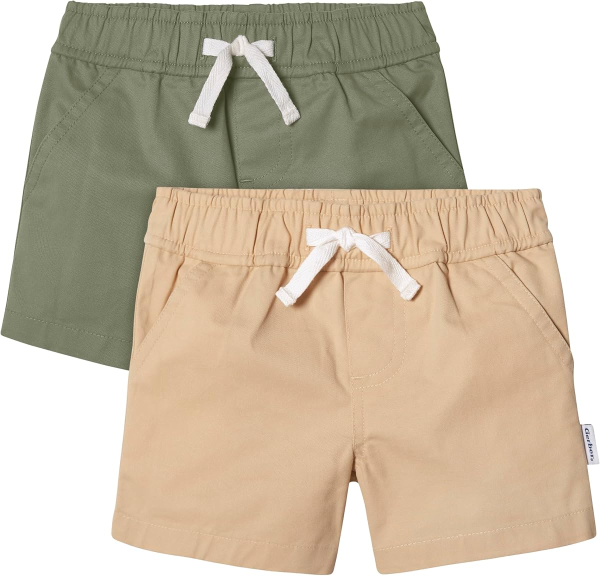 Gerber Pantalones cortos chinos elásticos para bebés y niños pequeños
