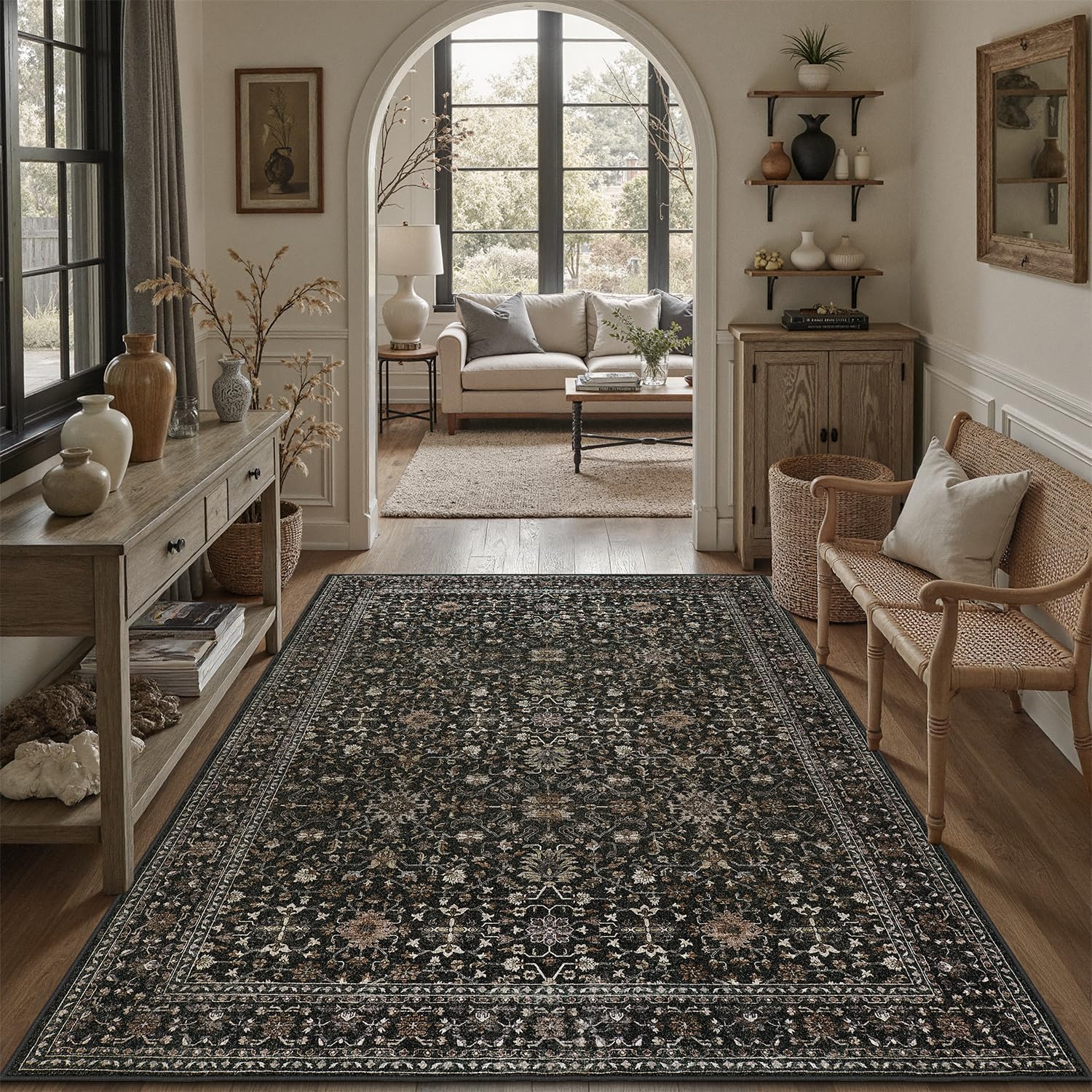Tapis de couloir lavable facile à nettoyer pour entrée et salon 70x120