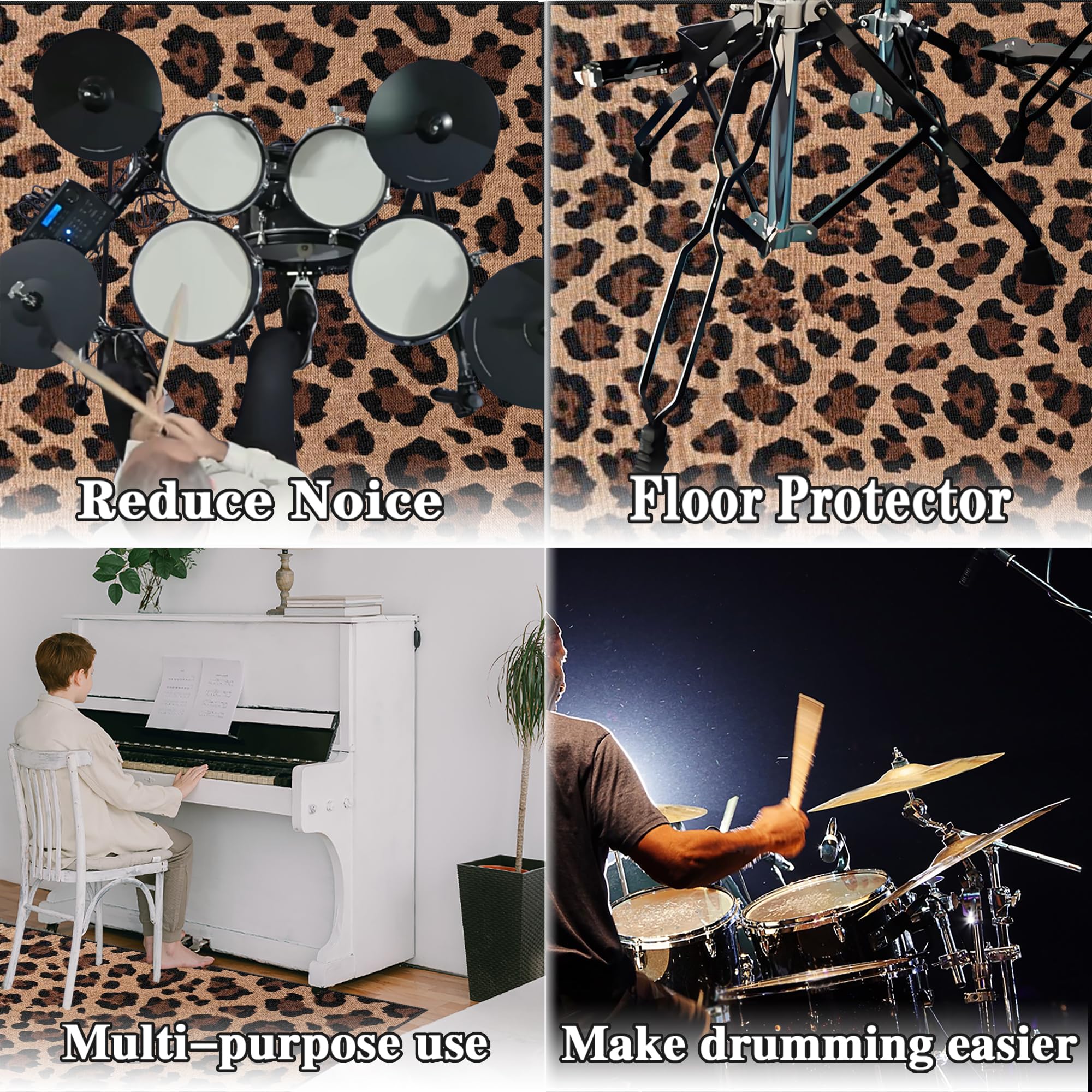 Elektroniczna mata perkusyjna dźwiękoszczelna mata bębnowa mata ochronna do akcesoriów perkusyjnych mata akustyczna mata podłogowa do instrumentów muzycznych 140 x 120 cm