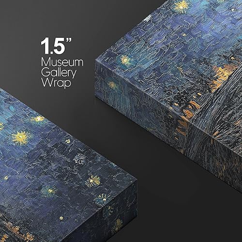 Miniatura 4 de wall26 Lienzo impreso para pared, noche estrellada sobre el Ródano, por el maestro artista Vincent Van Gogh, naturaleza, ilustraciones de área
