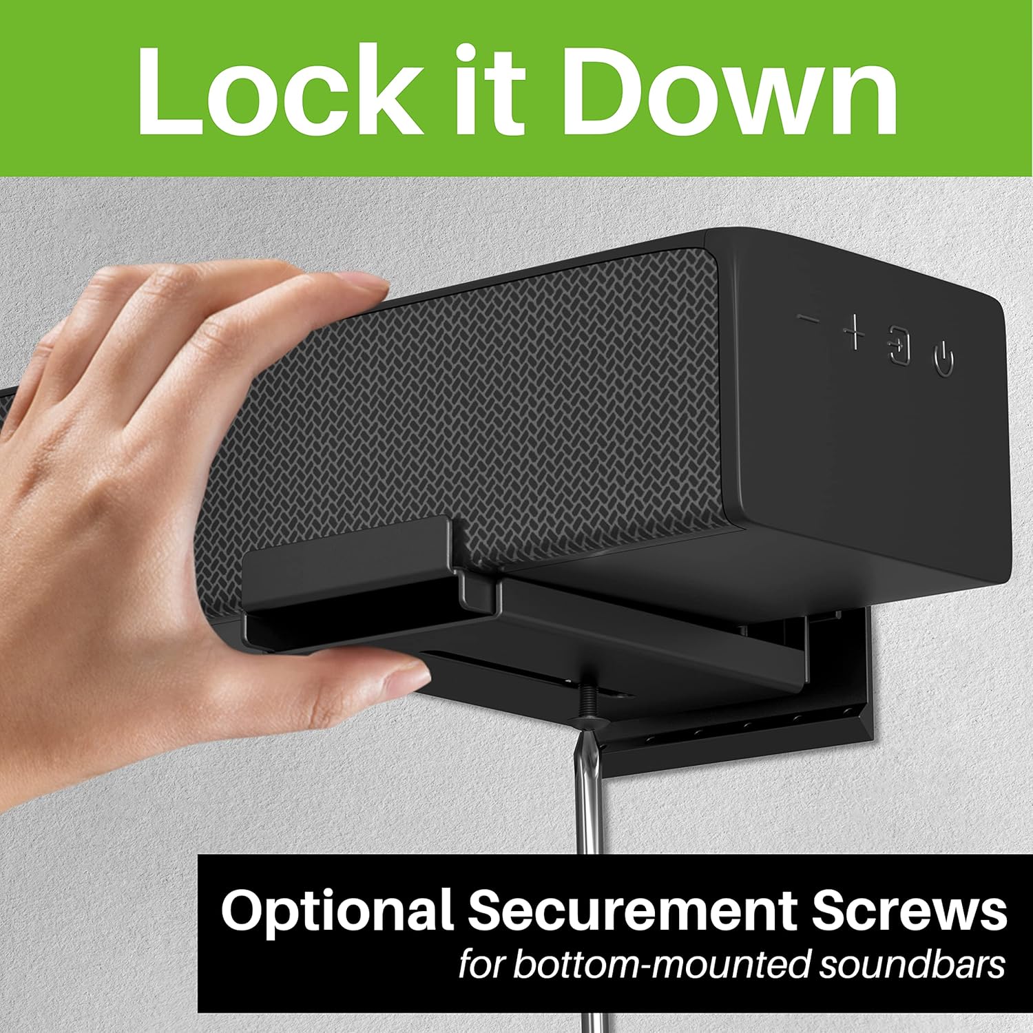 Tilt TV Wall Mount Fits 16-24" Studs, Holds 37-82" TVs up to 132 lbs&Studless Soundbar Wall Mount, Holds up to 22 Lbs, Depth Adjustable 4.13-6.3''