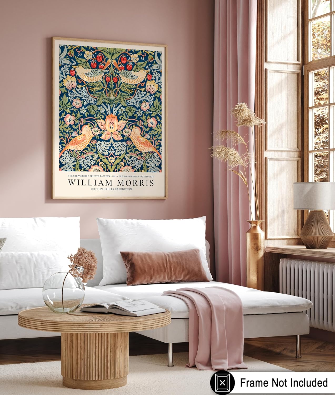 Poster Master Vintage William Morris Poster - Retro Strawberry Thief Print - Flower Art - Textile Pattern Art - Gift for Men & Women - Floral Decor for Living Room or Bedroom - 8x10 UNFRAMED Wall Art
