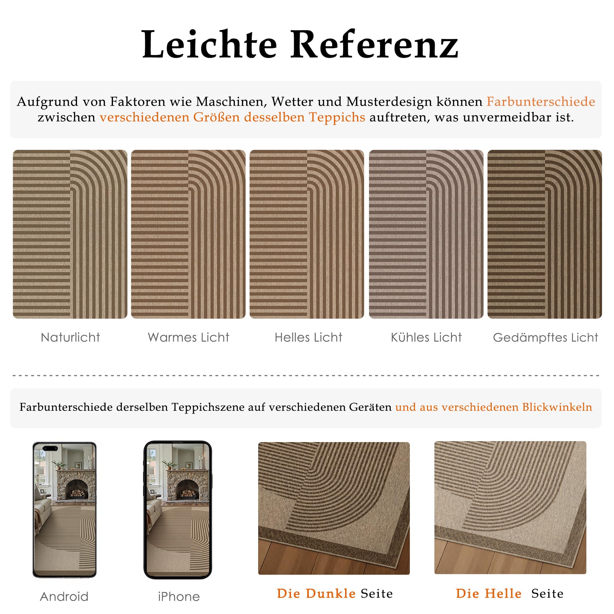 PureCozy Dywan do użytku na zewnątrz, do salonu, 160 x 230 cm, odporny na działanie warunków atmosferycznych, na balkon, beżowy, juta, nadaje się do prania, antypoślizgowy, duży dywan na taras, do
