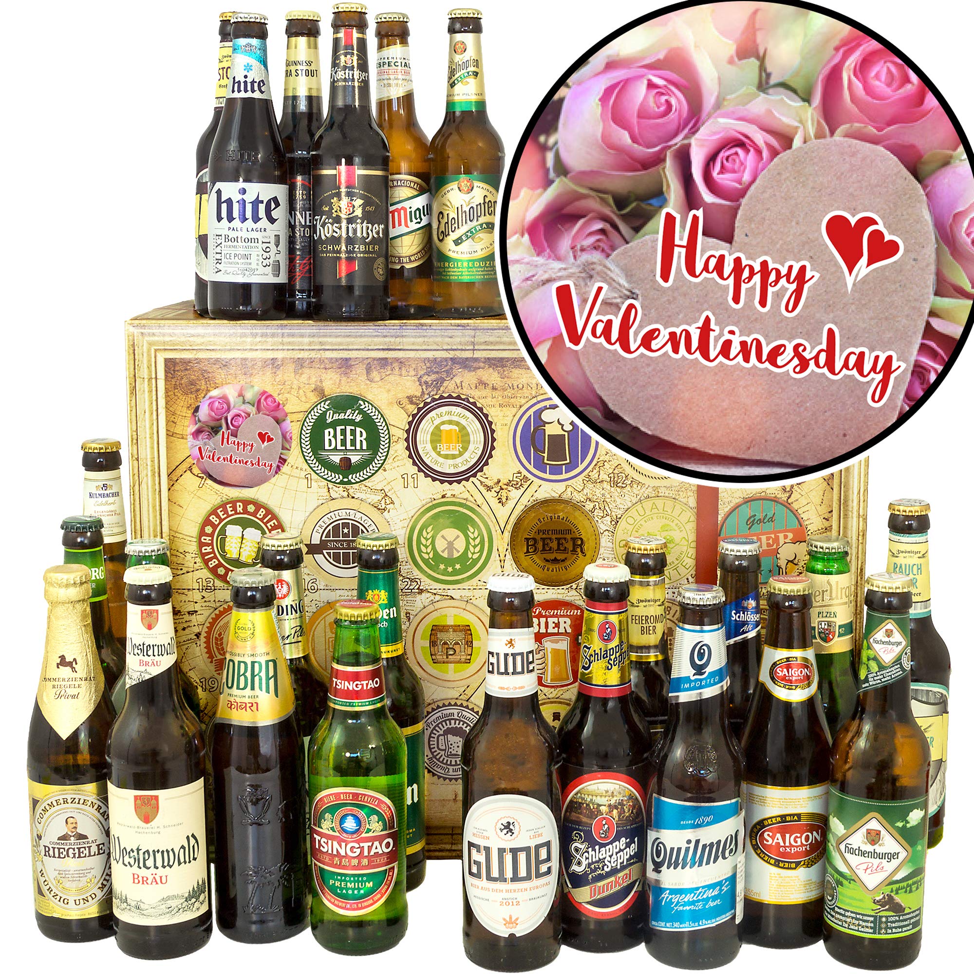 Happy Valentinesday ++ Freundin Geschenk ++ 24x Biere Welt und D/Bier Adventskalender 2024 2025 Männer