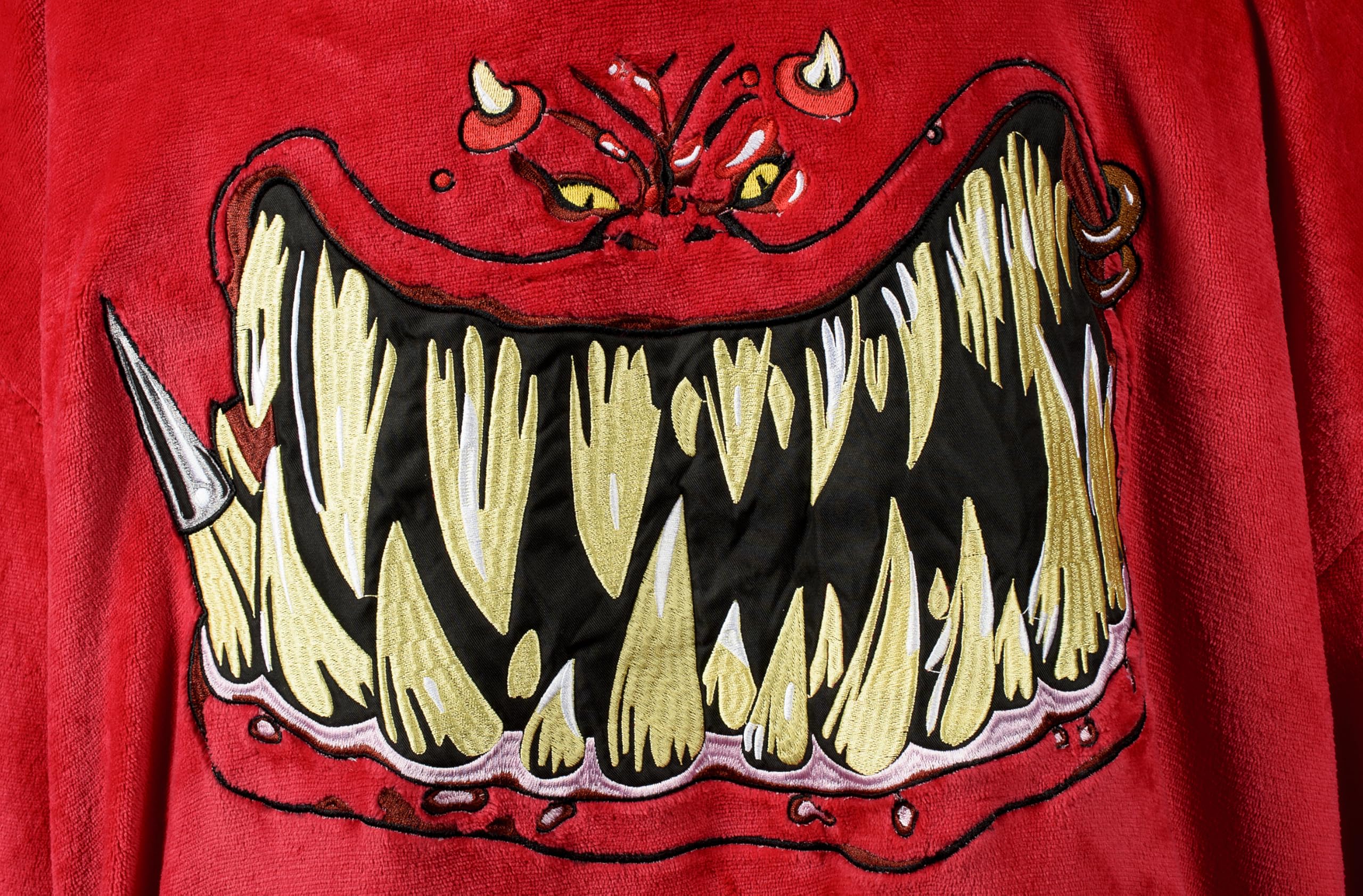 Warhammer 40 000 40k Squig Sherpa koc z kapturem – oficjalny polar, uniwersalny rozmiar, pasuje do mężczyzn i kobiet, przytulny prezent dla fanów, czerwona