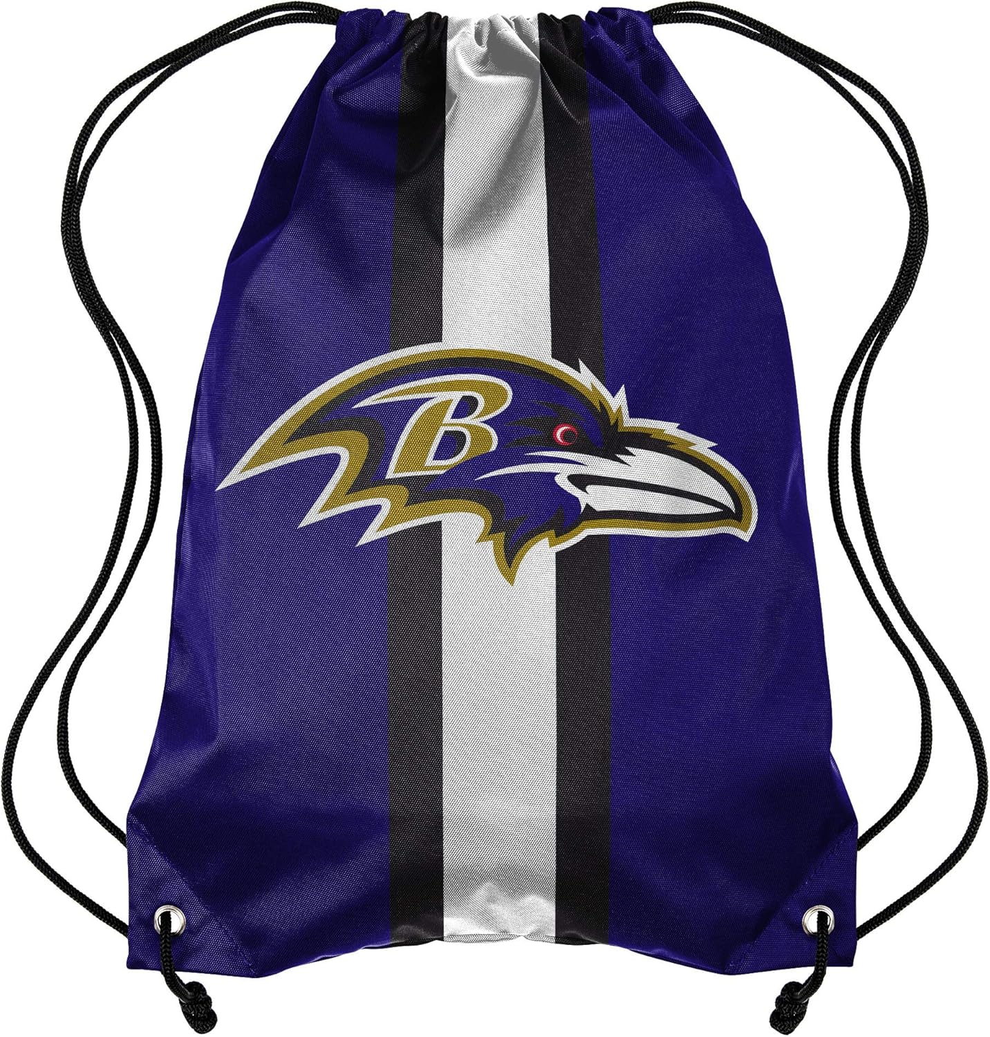 FOCO Forever Collectibles NFL Denver Broncos Team Stripe Drawstring Backpack BagTeam Stripe Drawstring Backpack Bag, Black, 19" x 14"
