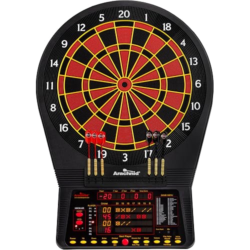 Arachnid Cricket Pro 900 Electronic Dartboard – 15.5” Regulation Size, 48 Games with 354 Variations, 8‑Player LED Scoring, Cricket X/O Display, NylonTough™ Segments