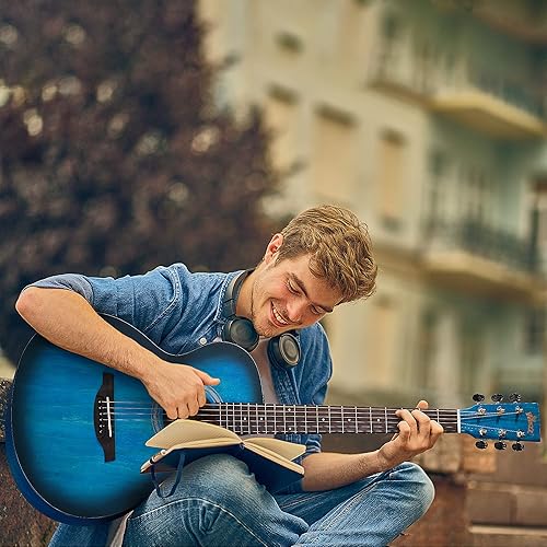 Miniatura 2 de WINZZ HAND RUBBED Series - Paquete de iniciación de guitarra acústica de 40 pulgadas con lecciones en línea, bolsa acolchada, soporte, afinador,