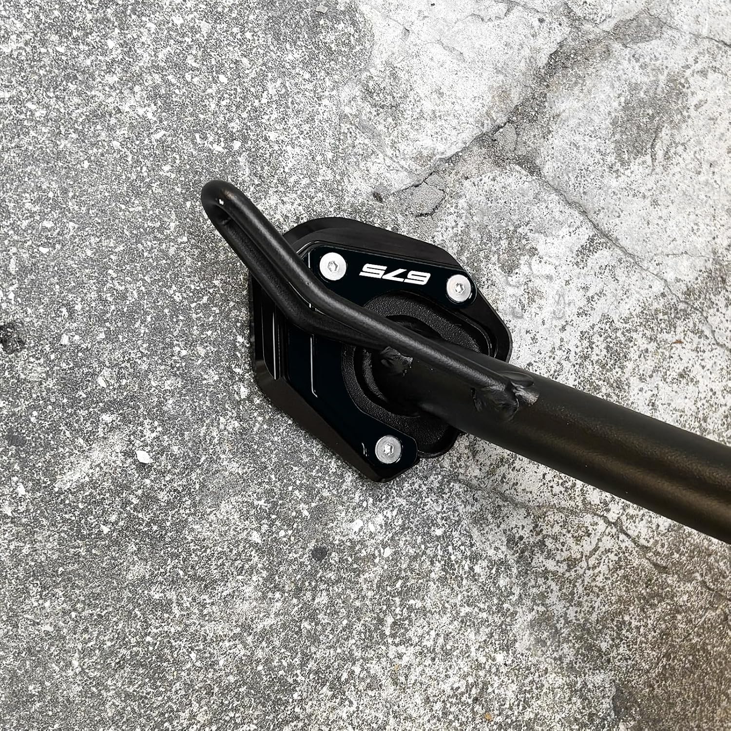 Compatible with 675SR 675SR-R 675SS 675NK 675 SR SRR NK 2024 2025 2026 Aluminum Motorcycle Side Stand Extension Pad Kickstand Enlarger Plate Accessories (Black)