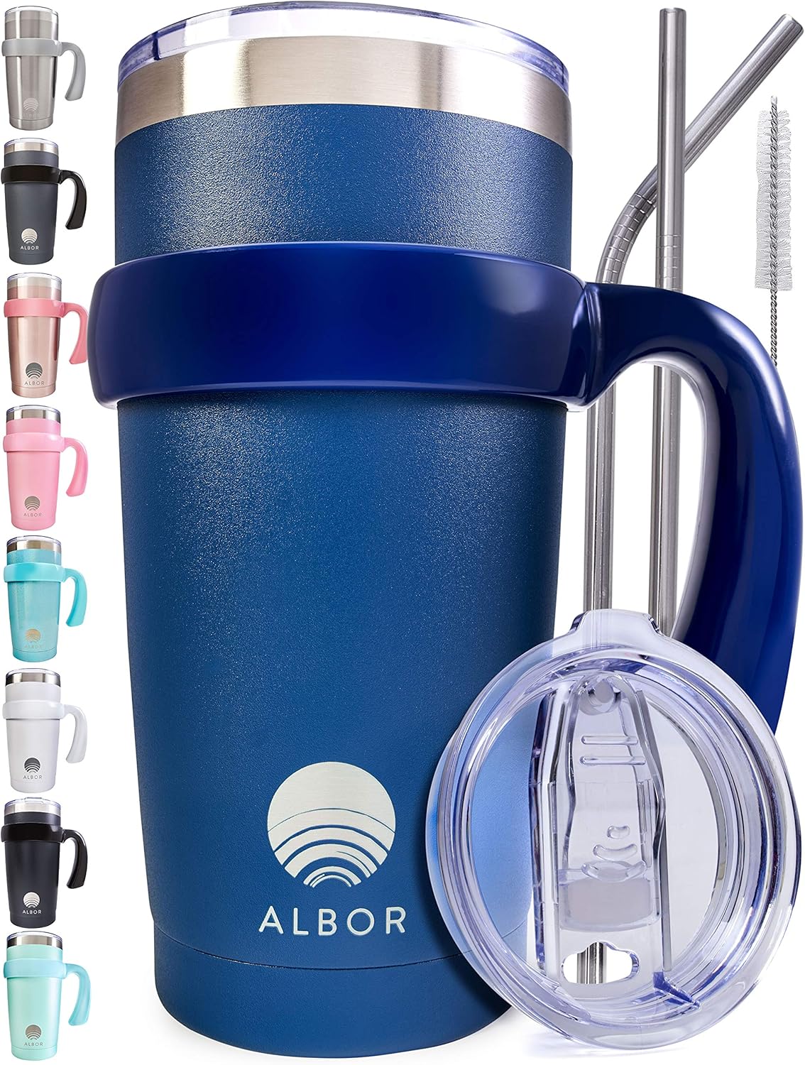 ALBOR Coffee Travel Mug with Handle 20oz/600ml Stainless Steel Travel