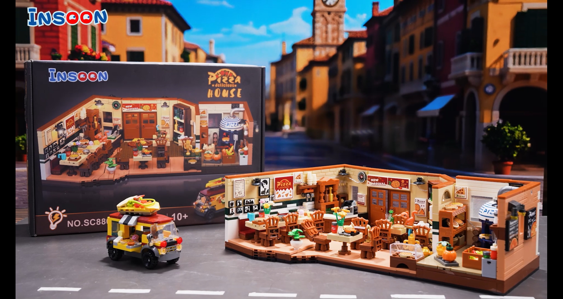 Amazon.com: INSOON City Street Pizza Restaurant Building Set with