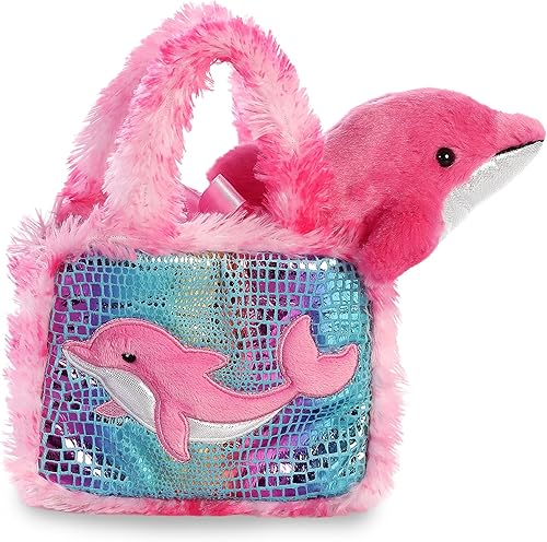 Miniatura 4 de Aurora Fashion Fancy Pals - Animal de peluche de delfín, compañeros sobre la marcha, accesorios elegantes, multicolor, 7 pulgadas