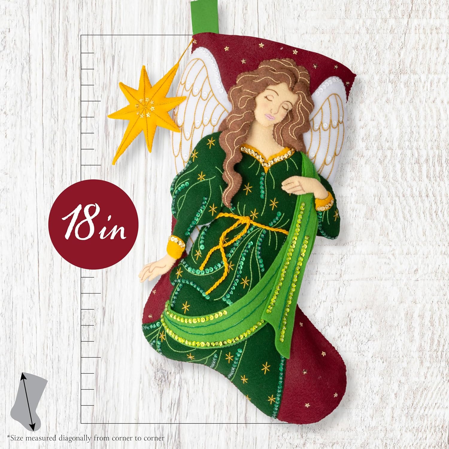 Bucilla Felt Applique 18" Stocking Making Kit, Heavenly Blessings, Perfect for DIY Arts and Crafts